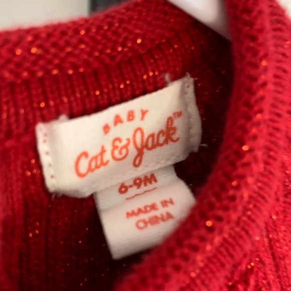 CAT & JACK Baby Sweater Dress, Red, Size: 6-9 mo. - Picture 7 of 8